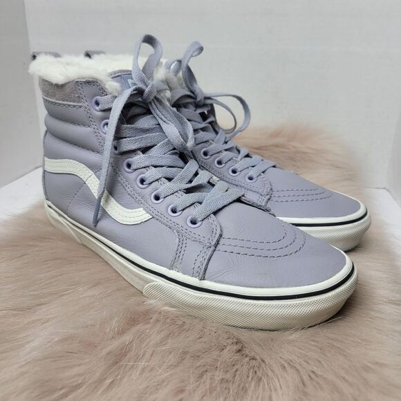 Vans Sk8 Hi Mte Leather Lilac Gray Womems Sneaker Shoes Size 9 - Picture 1 of 9